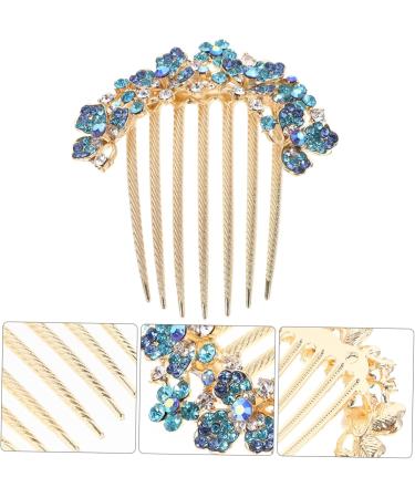 Angoily Diamond ponytail top clip hair comb alloy Korean version decorate hairpin rhinestones headgear back of head spring petal hair comb issue card hair jewelry large bride Hair up - Buy Online on GoSupps.com