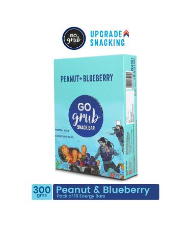 Buy Go Grub Peanut Blueberry Crunchy Protein Bars - Healthy Vegetarian Snack 5g Protein No Preservatives Pack of 10 - Perfect for Breakfast & Midnight Cravings - Buy Online on GoSupps.com