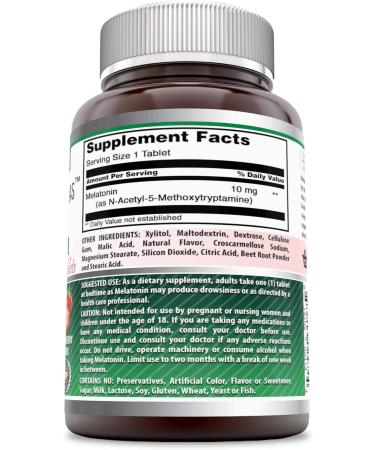 Melatonin 10mg Quick Dissolve Tablets - Strawberry Flavor - Sleep Aid for Fast Asleep & All Night Rest - 250 Count - Buy Online on GoSupps.com