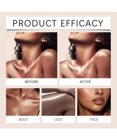 Shimmer Body Oil Set - 3 PCS Body Glitter & Glow Oils for Face & Hair - Long Lasting Festival Beauty (Golden Brown Silver White Gold Copper - Buy Online on GoSupps.com