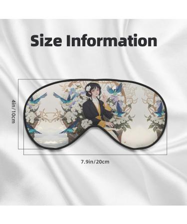 Gardenia Flowers Birds Double-Sided Sleep Eye Mask - Comfort Soft Blindfold with Adjustable Strap for Ultimate Light Blocking - Buy Online on GoSupps.com