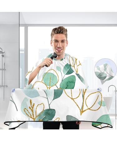 Waterproof Barber Cape - Green Eucalyptus & Cheetah Print Haircut Bib for Men & Unisex - Ideal for International Shipping - Buy Online on GoSupps.com