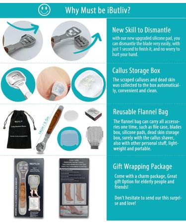 15Pcs Callus Shaver & Remover for Feet - Foot Razor Blade Pedicure Tools with 10 Blades, Storage Box & Carry Pouch - Buy Online on GoSupps.com