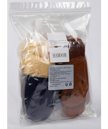 HAMOOM Toddler Knitted Gloves 2Pairs | Winter Mittens for Kids | Baby Full Finger Mittens with Adjustable String | Blue Brown | 1-3Yrs - Buy Online on GoSupps.com