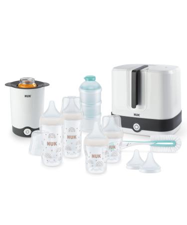 Nuk Perfect Match Complete Feeding Set |From 0 months |Vario Express sterilizer 4 baby bottles bottle warmers bottle brush and more |Rainbow |8 pieces