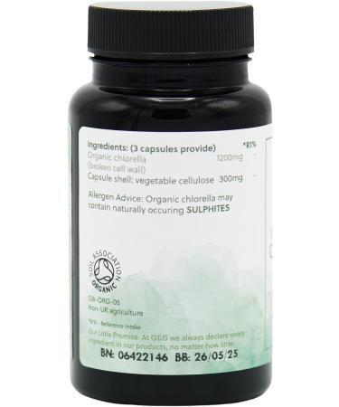1200mg Organic Broken Cell Chlorella | 60 Vegan Capsules by G&G Vitamins - Buy Online on GoSupps.com