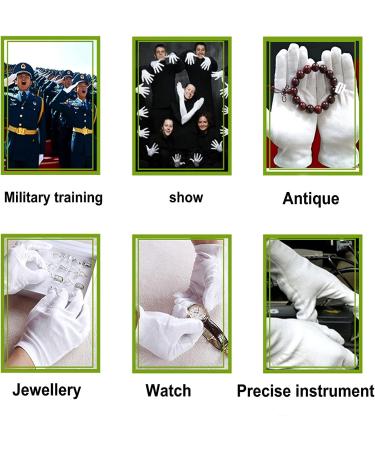 Maydahui 12 Pair White Cotton Gloves 9 inch Extra Large Size for Cosmetic Moisturizing Coin Jewelry Inspection Performance Driving Watch Repair Work Lining - Buy Online on GoSupps.com