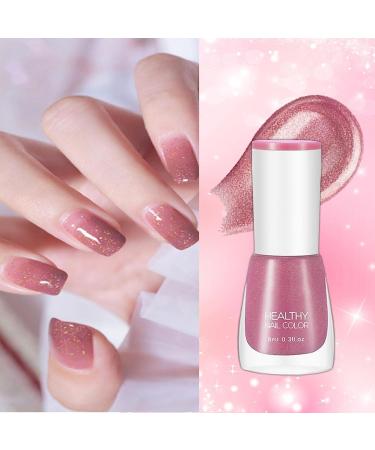 Pink Nail Varnish Shimmering Pink Nail Polish Quick Dry Long Lasting Nail Polish Breathable Nail Polish No Need Cure Chip-resistant Nail Varnish DIY at Home Manicure - Buy Online on GoSupps.com