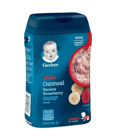Gerber Lil' Bits Baby Cereal Oatmeal Banana Strawberry 8 oz (Pack of 2) - Buy Online on GoSupps.com