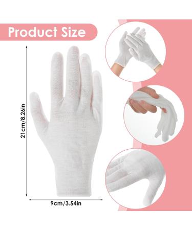 White Cotton Gloves for Dry Hands | Moisturizing Overnight Gloves for Eczema | 12 Pairs | Men & Women | One Size Fits Most - Buy Online on GoSupps.com
