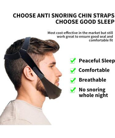 Adjustable Anti-Snoring Chin Strap for CPAP Users - Lightweight Grey Snoring Solution for Men and Women - Buy Online on GoSupps.com