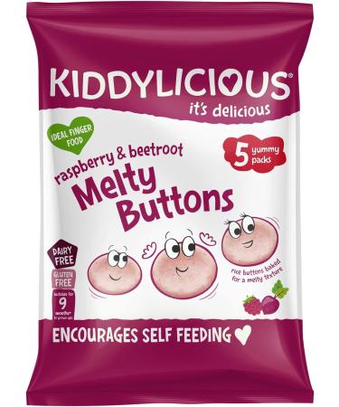 Kiddylicious Raspberry & Beetroot Melty Buttons 6g - Healthy Snack for Kids - Buy Online on GoSupps.com