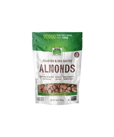 Now Foods Real Food Roasted Almonds with Sea Salt 16 oz (454 g) - Buy Online on GoSupps.com