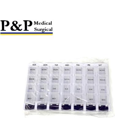 Weekly AM/PM Pill Box - Portable 7-Day Medication Organizer with Moisture-Proof Design | Travel-Friendly Prescription Case - Buy Online on GoSupps.com