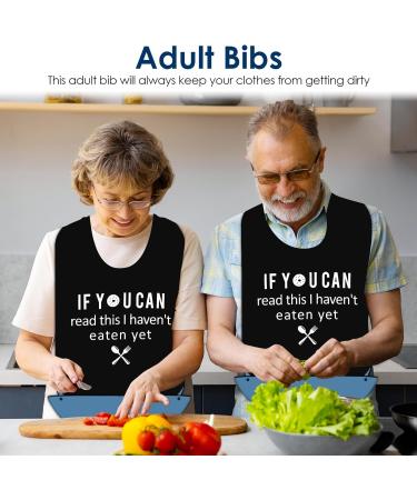 Washable Funny Adult Bibs with Crumb Catcher for Seniors - Personalised Clothing Protector for Elderly Men and Women - Buy Online on GoSupps.com