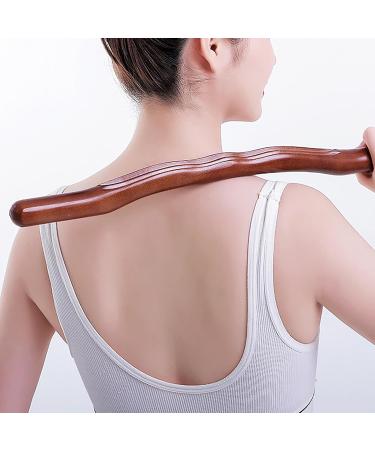 Wood Massage Tab - Ergonomic 20 Pearl Trigger Point Massage Device for Neck Shoulders Arms & Legs - Carbonized Beech Multifunctional - Buy Online on GoSupps.com