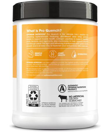 Optimum Nutrition Pro Quench 10g Clear Protein 10g Collagen peptides & Electrolyte Powder Drink Mix Tropical Orange Mango 20 Servings 520 Grams (Packaging May Vary) - Buy Online on GoSupps.com