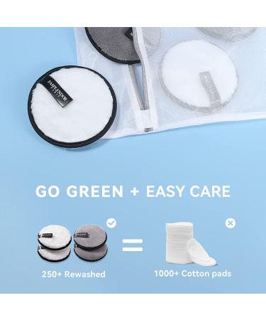 FASPLENDOR Reusable Makeup Remover Pads - Washable Microfiber and Sponge, Dual Texture for Facial Cleansing and Body Exfoliating, Large Size 4 Count with Laundry Bag - Buy Online on GoSupps.com