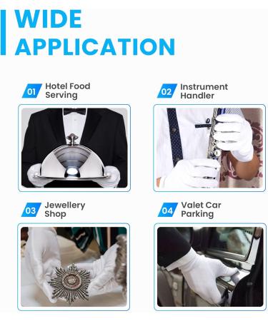 Washable White Cotton Gloves for Eczema and Dry Hands - 20pcs Moisturizing Gloves for Daily Work and Jewelry Inspection | Soft and Breathable - One Size Fits All - Buy Online on GoSupps.com