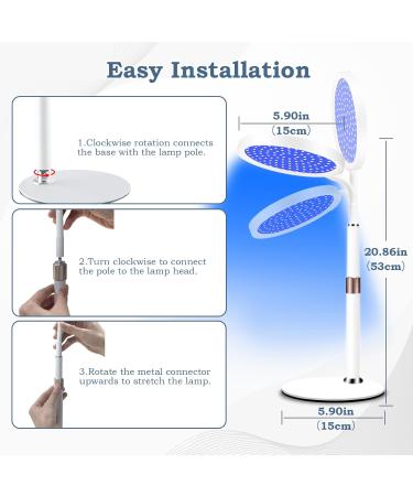 Red Light Lamp for Face 100LEDs Red and Blue Light Device 415nm Blue & 660nm Red & 850nm Infrared Light Adjustable Height Angle & Brightness for Home/Office Use Red&Blue - Buy Online on GoSupps.com