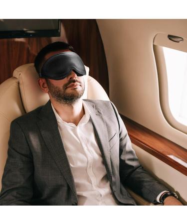 Buy 3D Contoured Sleep Eye Mask for Men & Women - Adjustable Light Block Soft Comfort - Ideal for Travel - L-Black - Buy Online on GoSupps.com