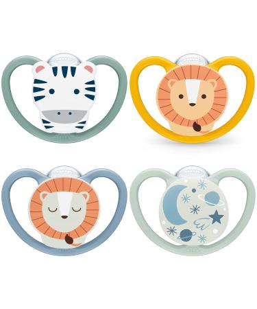 Nuk Space Pacifiers for 6-18 Months | BPA-Free Silicone | Disney Mickey Mouse | Gray & White | 2-Pack with Space Day & Night Casing | International Shipping - Buy Online on GoSupps.com