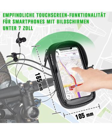 Hasagei Waterproof Bicycle Phone Holder | Two-Year Guarantee | TPU Touchscreen for Smartphones Under 6.5 Inches - Buy Online on GoSupps.com