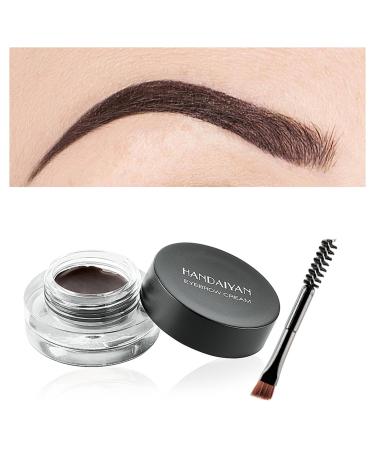 Kyannkara Eyebrow Cream Waterproof Eyebrow Pomade Gel With Eyebrow Brush Eyeliner Gel Eye Brow Makeup Smooth (Walnut)