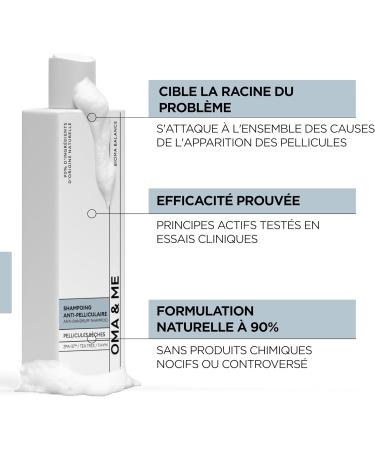 OMA & ME Anti-Dandruff Shampoo - Eliminates From 1st Use Fights Recurrence and Soothes the Scalp - Hair Care 90% Natural Ingredients Made in France - 150ml - Buy Online on GoSupps.com