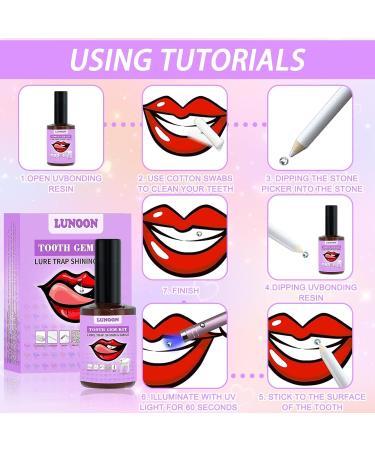 Buy Tartar Jewelry Set | DIY Tooth Gemstone Kit with Purple & Silver Tooth Drill | Multicolored Tooth Gem Set with Hardening Light & Glue - Buy Online on GoSupps.com