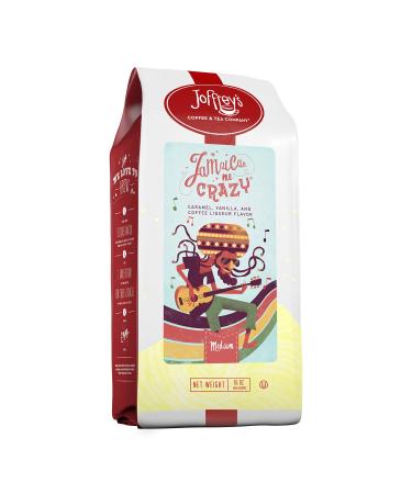 Joffrey's Coffee - Jamaican Me Crazy, Flavored Coffee, Artisan Medium Roast, Arabica Coffee Beans, Caramel, Vanilla, & Coffee Liqueur Flavor, Brew or French Press, Kosher, No Sugar (Whole Bean, 16 oz)