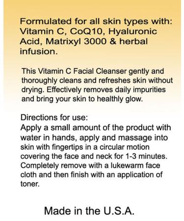 DNA Code -20% Vitamin C + Coq10 Facial Cleanser Powered w/Hyalurinic Acid + Matrixyl 3000 + Green Tea 4 Count (Pack of 1) - Buy Online on GoSupps.com