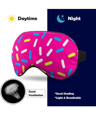 Rainbow Colours Sprinkles Pink Sleep Mask | Soft Comfortable Eye Mask with Adjustable Strap | Perfect for Travel & Sleep for All Ages - Buy Online on GoSupps.com