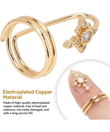 Gold Fingernail Rings - Stylish Knuckle Rings for Nail Art Decoration & Manicure Jewelry - Buy Online on GoSupps.com
