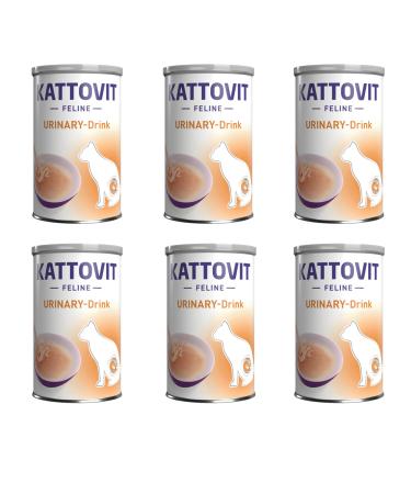 Kattovit Urinary Drink with Chicken | Pack of 6 | 6 x 135 ML | Complementary food for cats prone to recurrent struvite stones | May help increase fluid intake