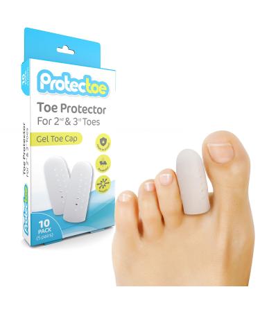 Protectoe Toe Protector Gel Toe Cap for 2nd & 3rd Toes - Pack of 10