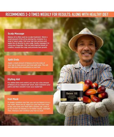 100% Raw Batana Oil for Hair Growth | Eliminate Split Ends & Prevent Hair Loss | Dr. Sebi Hair Oil from Honduras - Buy Online on GoSupps.com