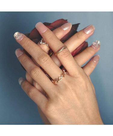 Sethexy French Short Pink Sparkle False Fingernails - 24 Glossy Acrylic Nail Tips with Glue for Women & Girls - Buy Online on GoSupps.com