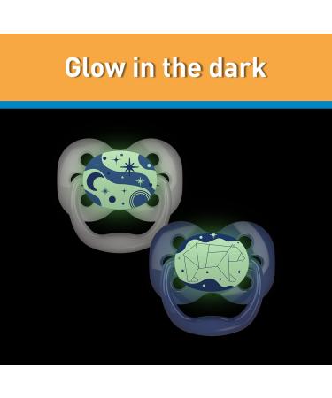 Dr Brown's Advantage Pacifier - Glow in the Dark Blue for 0-6 Months | International Shipping Available - Buy Online on GoSupps.com