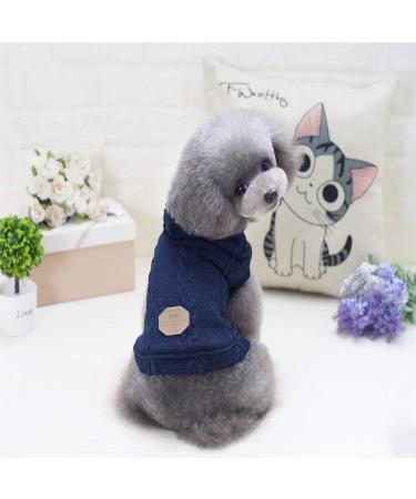 Buy Classic Blue Dog Sweater Hoodie Warm Wool Turtleneck for Small & Medium Dogs Cats | Stylish Winter Clothes & Fleecemantel for Pets - International Shipping Available - Buy Online on GoSupps.com