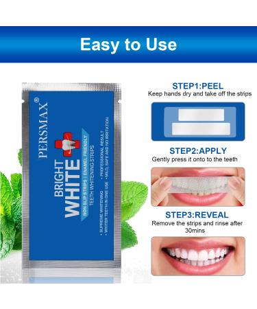 PERSMAX Non-Slip Dental Whitening Strips - Professional Effect, 14 Treatments (28 Strips) - Buy Online on GoSupps.com