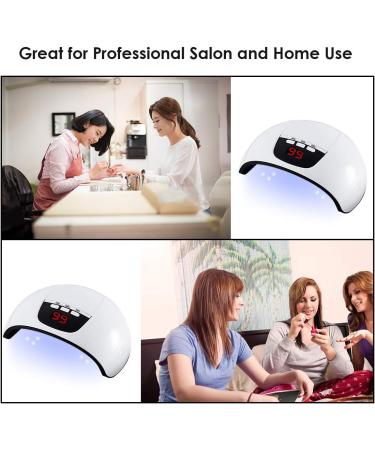 Eurobuy Nail Dryer 54W 18 UV LED Nail Lamp Fast Curing USB Nail Dryer with 3 Timer Setting Automatic Sensor LCD Display Nail Lamp for Gel Polish UV LED Gel Nail Art Manicure White - Buy Online on GoSupps.com