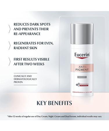 Eucerin ANTI-PIGMENT Night Cream - 50ml/1.7oz - Pigment Reducing Formula - Buy Online on GoSupps.com