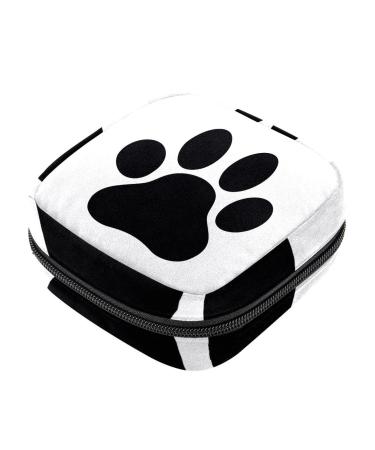 Dog Paw Print Animals Footprint Sanitary Napkin Storage Bag Portable Period Bag for Women Teen Girls Menstrual Cup Pouch Nursing Pad Holder Color 7