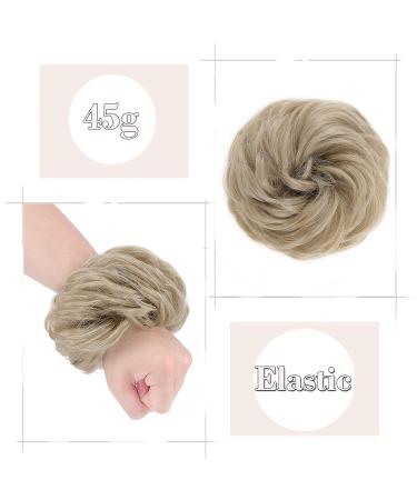 Silk-Co Wavy Soft Bun Hair Part with Rubber Band - Thickening Hair Extensions for Messy Updos - 45g Ash Blond - Buy Online on GoSupps.com