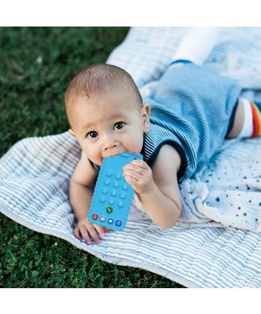 2 Pcs Remote Control Baby Teething Toys - BPA Free Silicone Teething Toys for Babies 3-12 Months - Chew Toys for Boys and Girls (Gray+Blue) - Buy Online on GoSupps.com