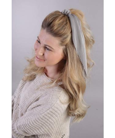 Stylbreaker Women s Retro Bow Hair Tie - Elastic Scrunchie Light Gray Braid Hair Band (04027014) - International Shipping Available - Buy Online on GoSupps.com
