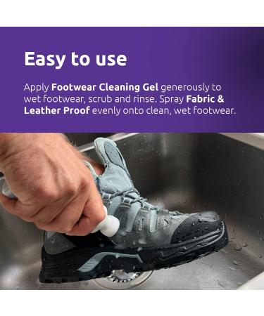 Nikwax Fabric & Leather Footwear Care Kit - Cleaner & Waterproof Spray with Brush - Buy Online on GoSupps.com
