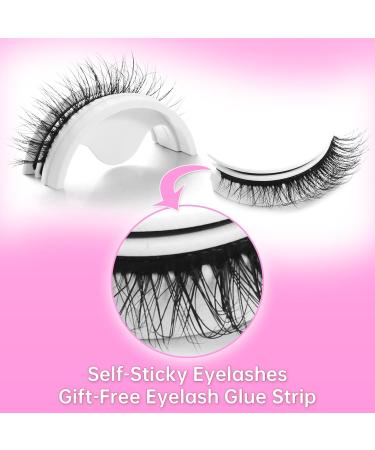 Buy DSLONG Self Adhesive Eyelashes - No Glue Natural Look Cat Eye 3 Styles Reusable Strips - Buy Online on GoSupps.com