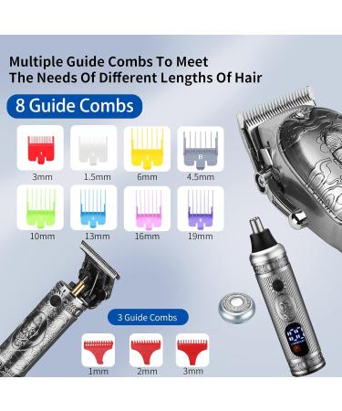Lanumi Hair Clippers for Men Cordless Hair Trimmer Beard Trimmer/Nose Trimmer Professional T-Blade Trimmer USB Rechargeable Hair Cutting Grooming Kit Barber Clippers Set LED Display - Buy Online on GoSupps.com